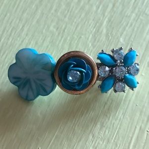 Blue flower barrette